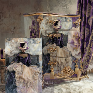 Eclectic Elegance Lady Top Hat, Moody Lilac Purple Tissue Paper