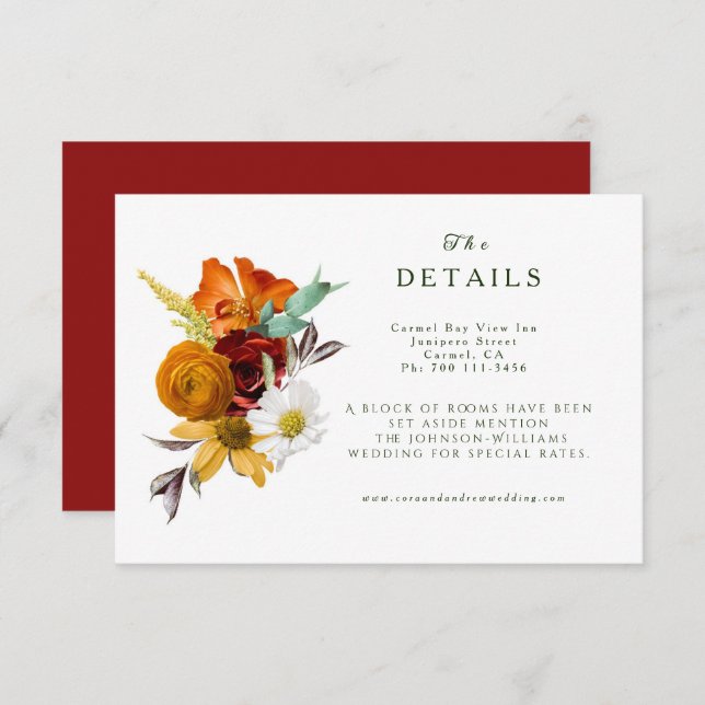 Eclectic Floral Details Enclosure Card (Front/Back)