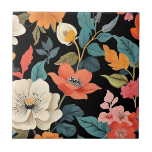 Eclectic Floral Vintage Botanical Tile