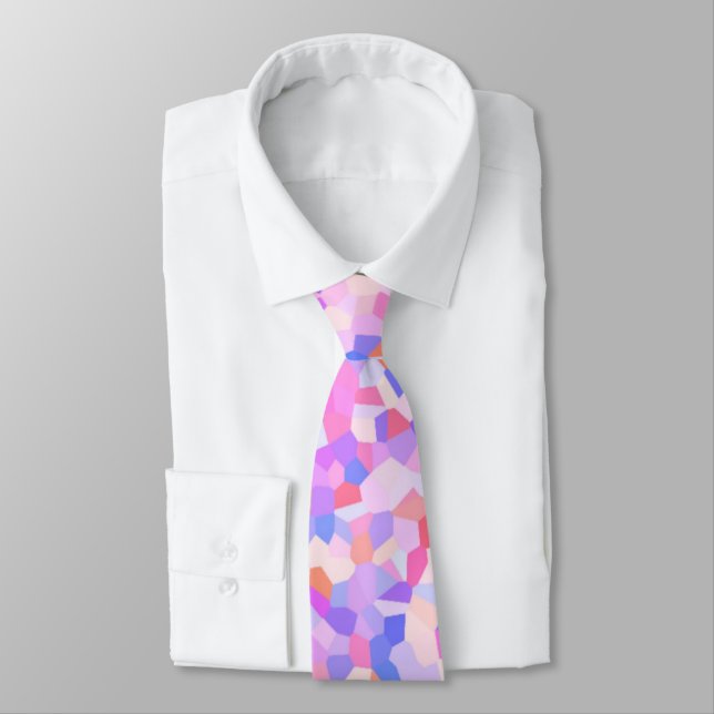 Eclectic Funky Boho Groovy Quirky Sprinkle Mosaic Tie (Tied)