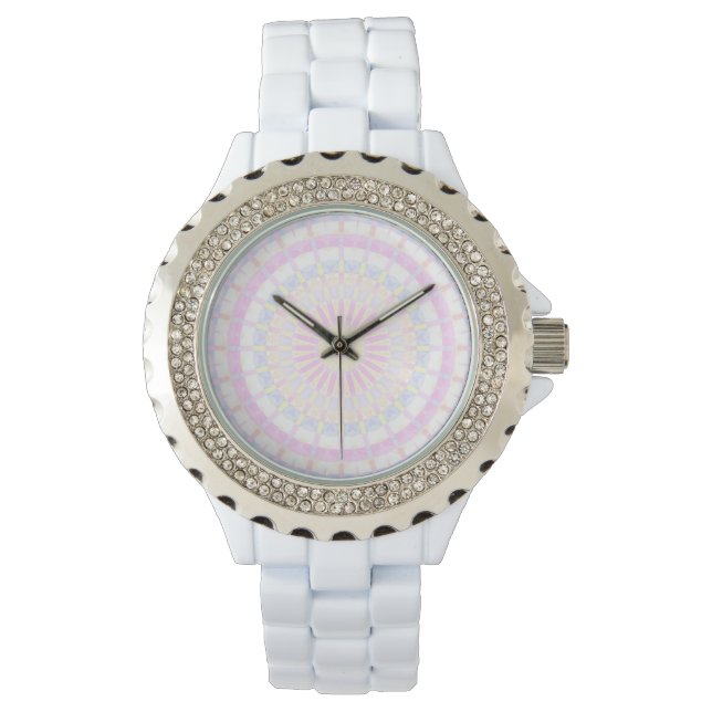 Eclectic Intricate Boho Colourful Pastel Mandala Watch (Front)