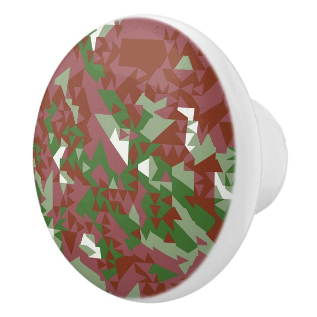 Eclectic Mod Retro Geometric Christmas Pattern Ceramic Knob (Right)