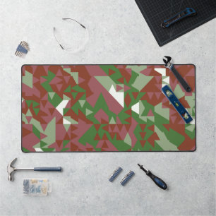 Eclectic Mod Retro Geometric Christmas Pattern Desk Mat