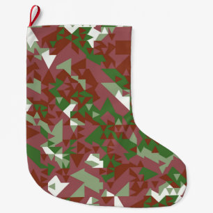 Eclectic Mod Retro Geometric Christmas Pattern Large Christmas Stocking