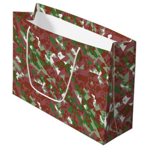 Eclectic Mod Retro Geometric Christmas Pattern Large Gift Bag