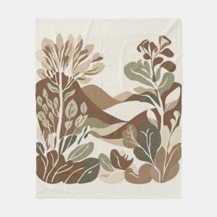 Eclectic Natural Terracotta Rustic Boho Fleece Blanket