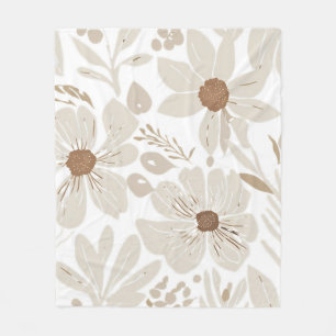 Eclectic Natural Terracotta Wildflower Rustic Boho Fleece Blanket