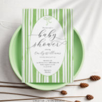Eclectic Painted Stripes Green Baby Shower