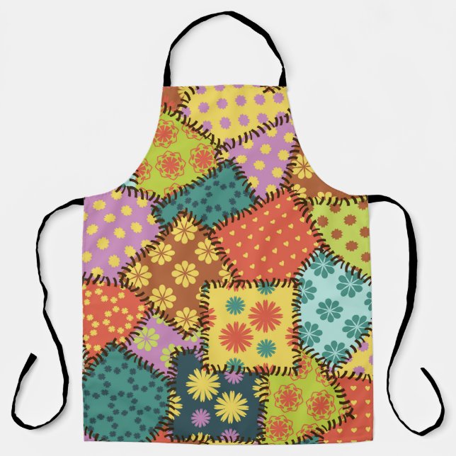 Eclectic Patchwork: Diverse Pattern Mix Apron (Front)