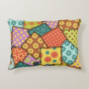 Eclectic Patchwork: Diverse Pattern Mix Decorative Cushion