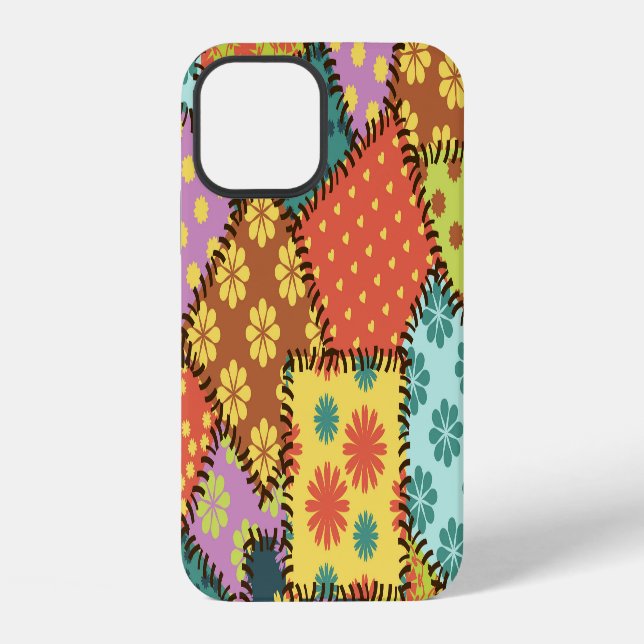 Eclectic Patchwork: Diverse Pattern Mix iPhone Case (Back)