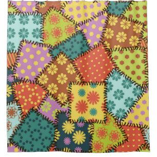 Eclectic Patchwork: Diverse Pattern Mix Shower Curtain