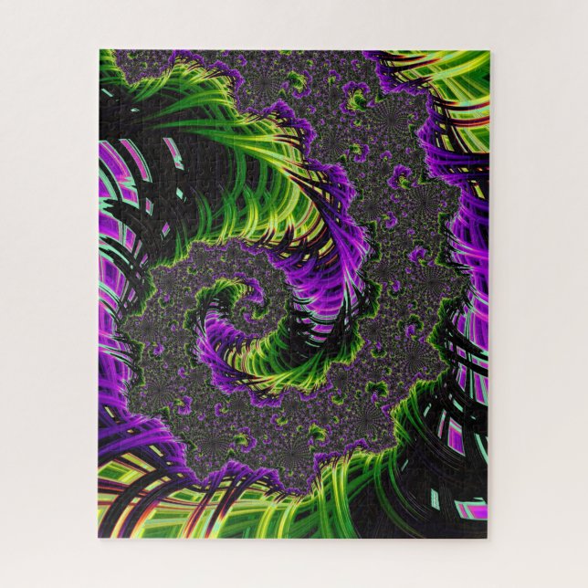 Eclectic Psychedelic Spiral Fractal Abstract Art Jigsaw Puzzle (Vertical)