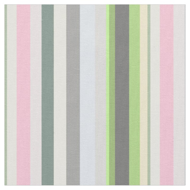 Eclectic Retro Rainbow Vertical Stripes Fabric (Close Up)