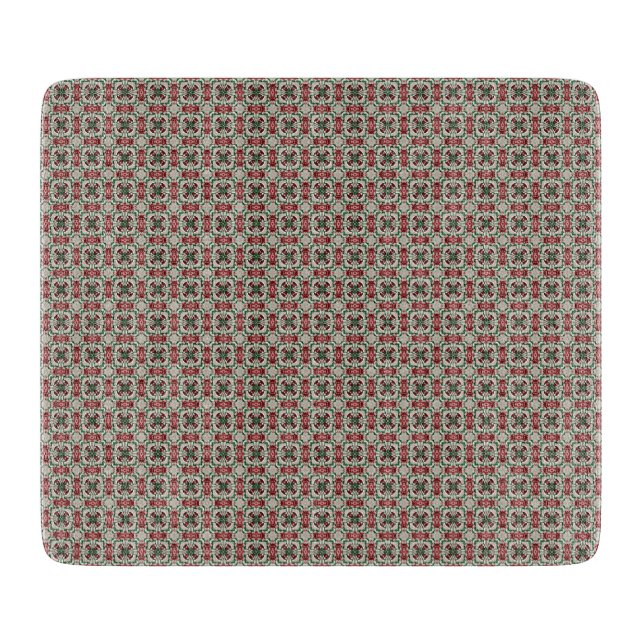 Eclectic Rustic Grungy Muted Christmas Pattern Cutting Board (Front)