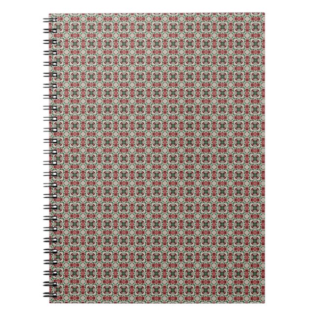 Eclectic Rustic Grungy Muted Christmas Pattern Notebook (Front)