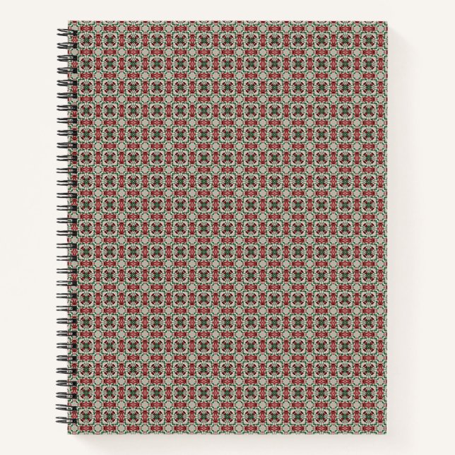 Eclectic Rustic Grungy Muted Christmas Pattern Notebook (Front)