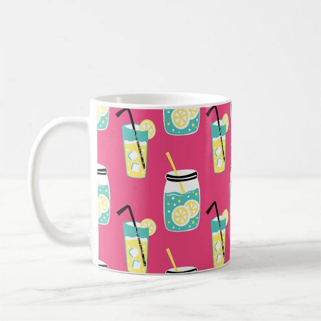 Eclectic summer elements, vintage seamless backgro coffee mug (Left)
