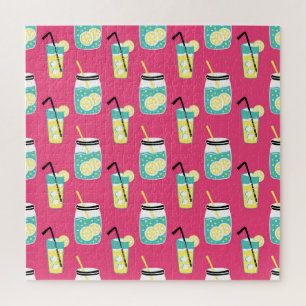 Eclectic summer elements, vintage seamless backgro jigsaw puzzle