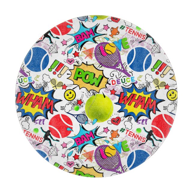 😍🤩Eclectic tennis🎾 pattern Cutting Board (Front)