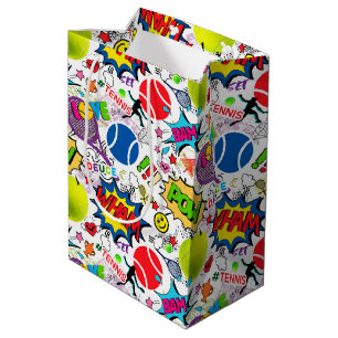 😍🤩Eclectic tennis🎾 pattern Medium Gift Bag