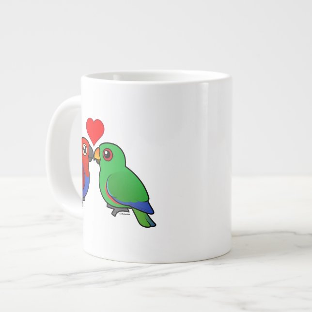 Eclectus Parrots in Love Large Coffee Mug (Front Left)
