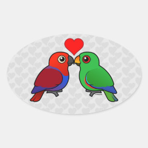 Eclectus Parrots in Love Oval Sticker