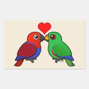 Eclectus Parrots in Love Rectangular Sticker