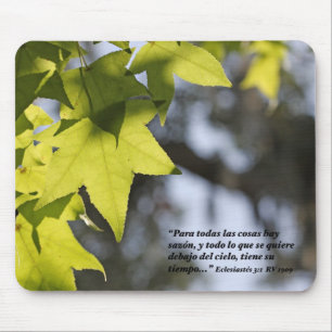 Eclesiastes 3:1 con Hojas Mouse Mat
