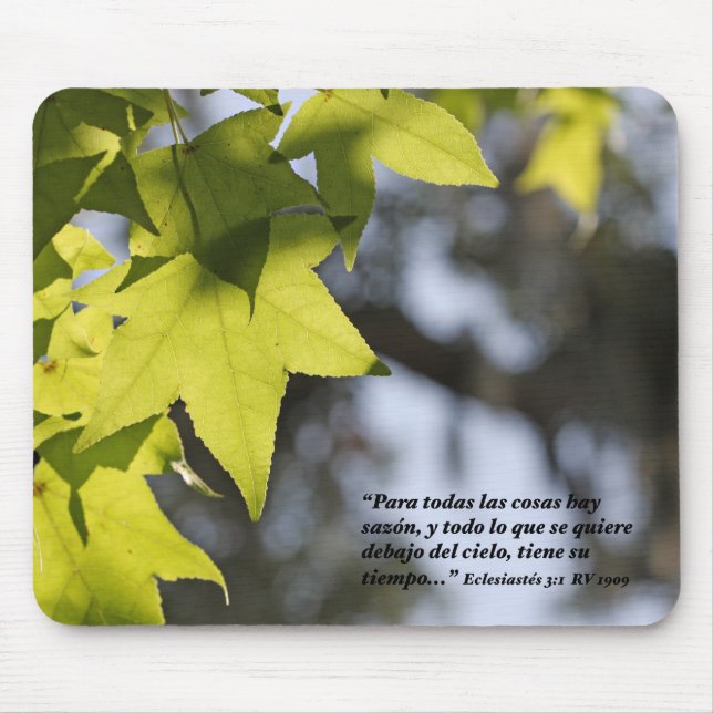 Eclesiastes 3:1 con Hojas Mouse Mat (Front)