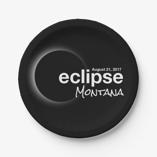 eclipse 2017 Montana Paper Plate (Front)