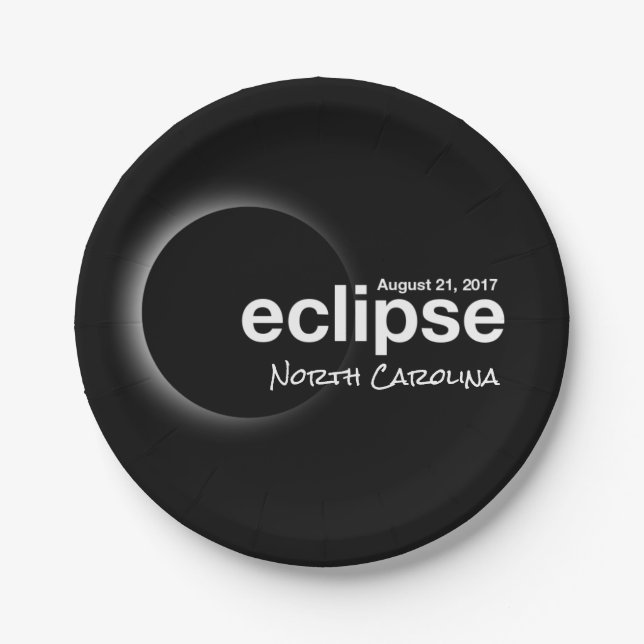eclipse 2017 North Carolina Paper Plate (Front)