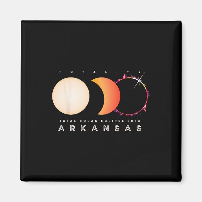 Eclipse 2024 Arkansas Total Eclipse Astronomy Grap Magnet (Front)