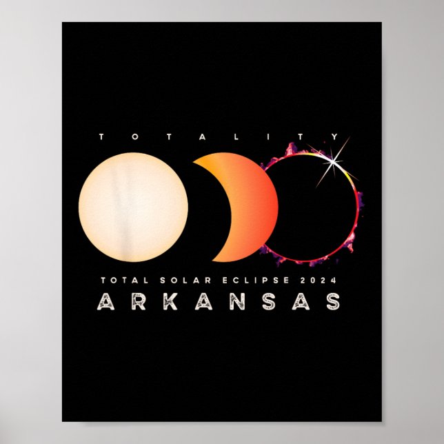 Eclipse 2024 Arkansas Total Eclipse Astronomy Grap Poster (Front)