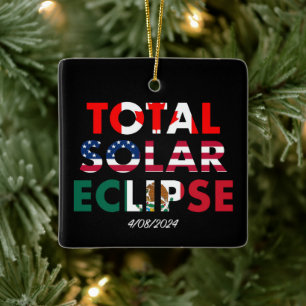 Eclipse 2024  ceramic ornament