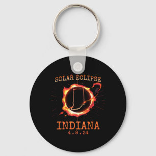 Eclipse 2024 Indiana State Totality Usa Path Souve Key Ring