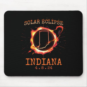 Eclipse 2024 Indiana State Totality Usa Path Souve Mouse Mat