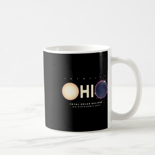 Eclipse 2024 Ohio Total Eclipse Astronomy Graphic  Coffee Mug (Right)