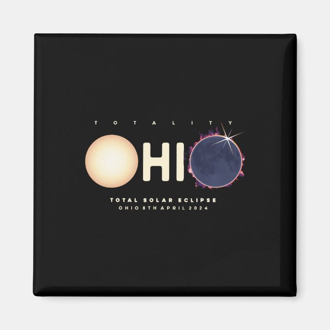 Eclipse 2024 Ohio Total Eclipse Astronomy Graphic  Magnet (Front)