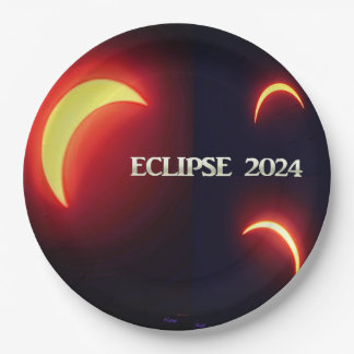 Eclipse 2024 paper plate
