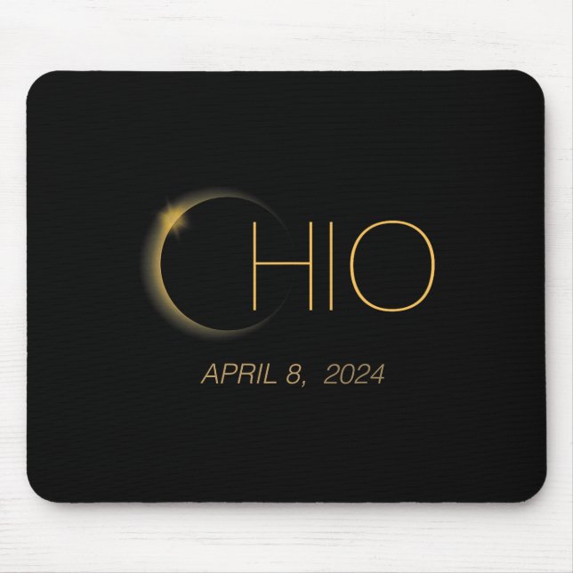 Eclipse 2024 Shirt Total Solar Eclipse State Ohio  Mouse Mat (Front)
