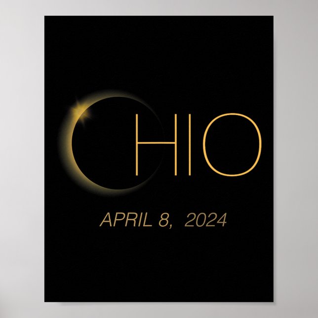 Eclipse 2024 Shirt Total Solar Eclipse State Ohio  Poster (Front)