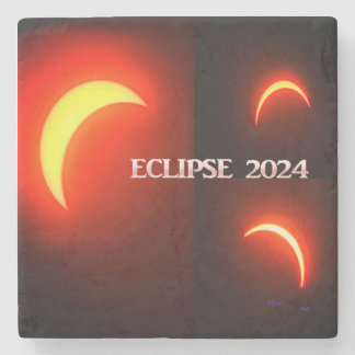Eclipse 2024 stone coaster