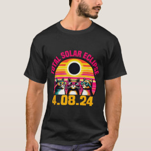 Eclipse 2024 Total Eclipse April 8th 2024 Cat Gles T-Shirt