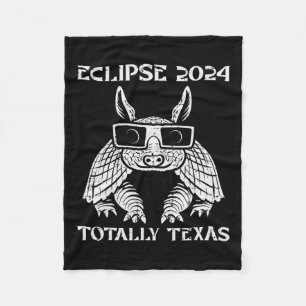 Eclipse 2024 Totality Texas Armadillo Men Women Ki Fleece Blanket