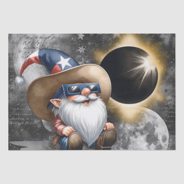 Eclipse Astronomy Celestial Gnome Tissue Paper (Front)
