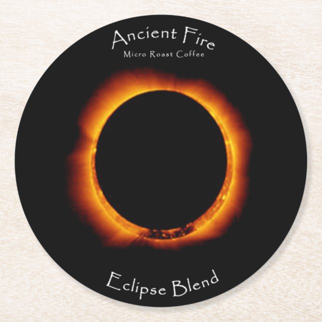 Eclipse Blend Ancient Fire Coffee Round Paper Coaster (Front)