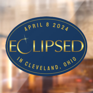 Eclipse blue and gold your town watch destination window cling