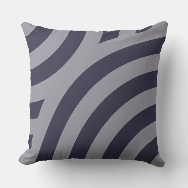 Eclipse Blue Geometric Circular Pattern Cushion (Front)