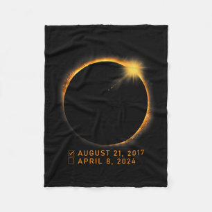 Eclipse Checklist Total Solar Eclipse April 8 2024 Fleece Blanket